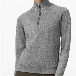 Lululemon Engineered Warmth Half Zip, Graphite Grey / White, Sz 10 NWT